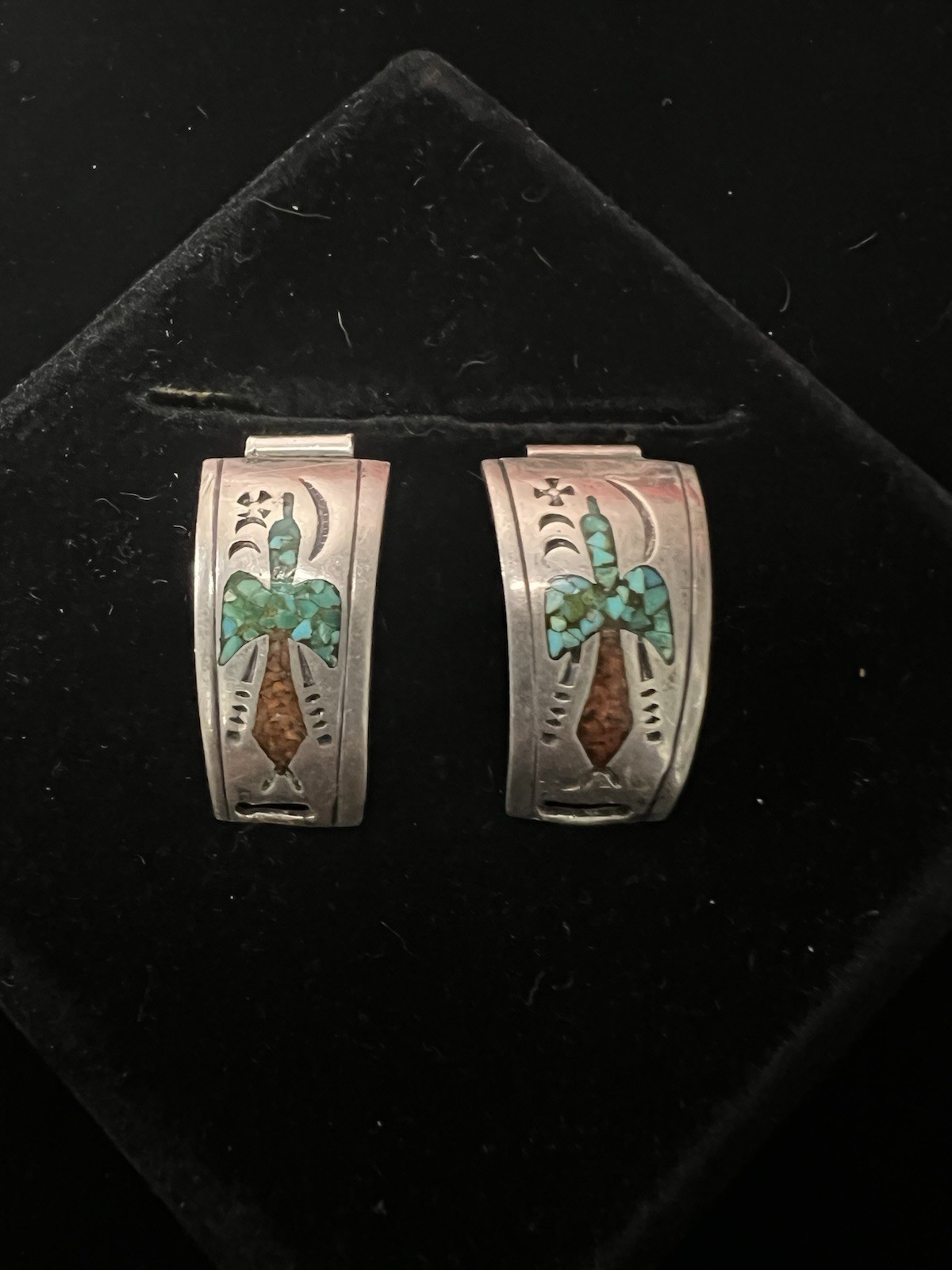 Vintage Sterling Native American Watch Tips By Artist Tommy Singer