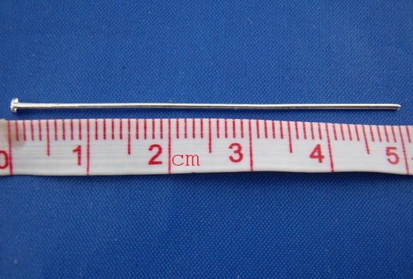 100 pcs. Silver Plated Flat Head Pins – 50mm (2 inch) x 0.7mm 21 Gauge