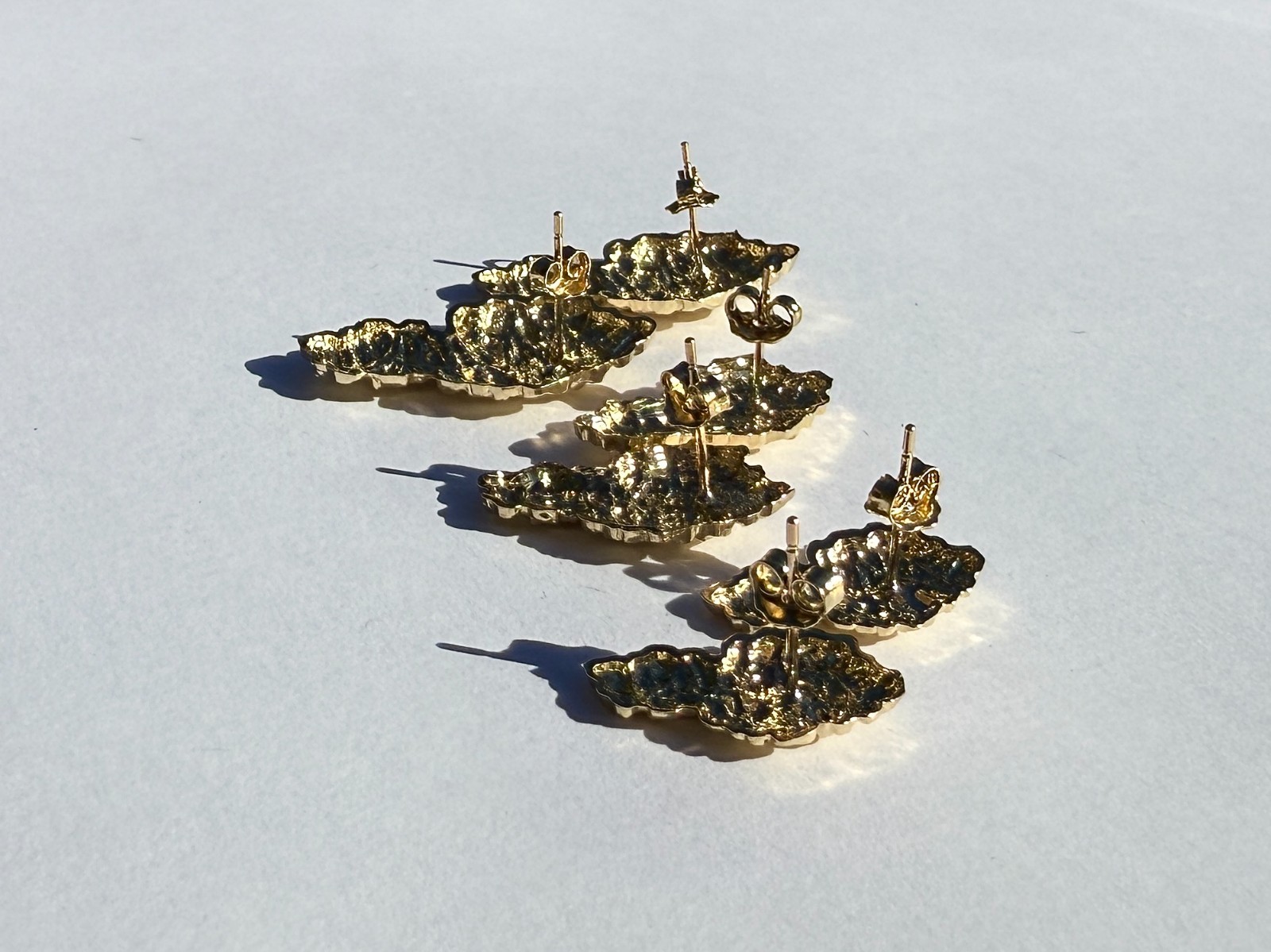 Authentic 10k Solid Yellow Gold Dome Nugget Stud Earrings Men Women Unisex
