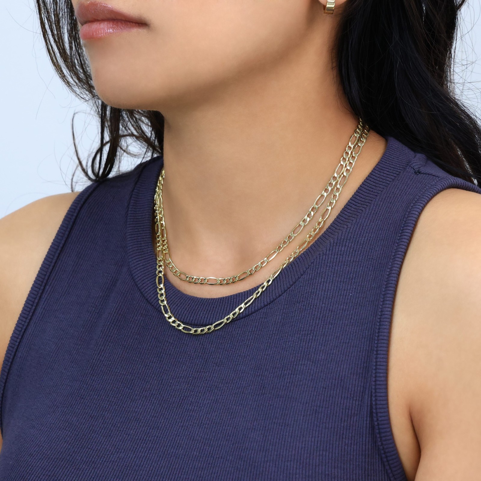 10K Yellow Gold 4.5mm Figaro Chain Italian Link Necklace Men Women 16″-30″