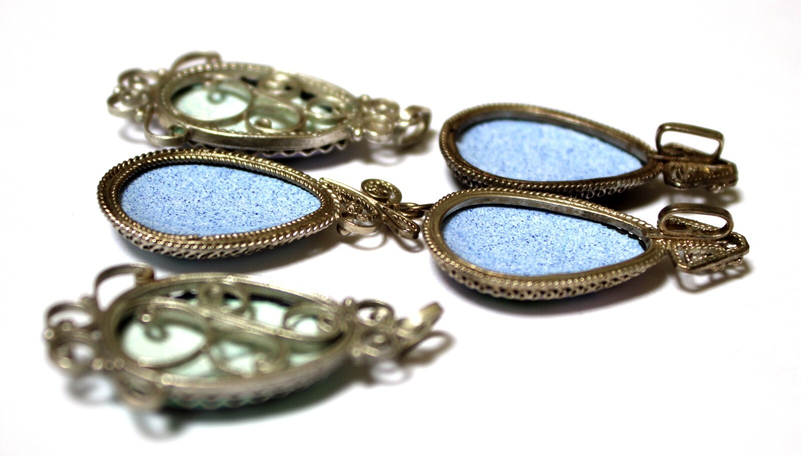 Vintage Unique Enamel Hand Painted Russia Finift Jewelry Pendant 5 Variation #78