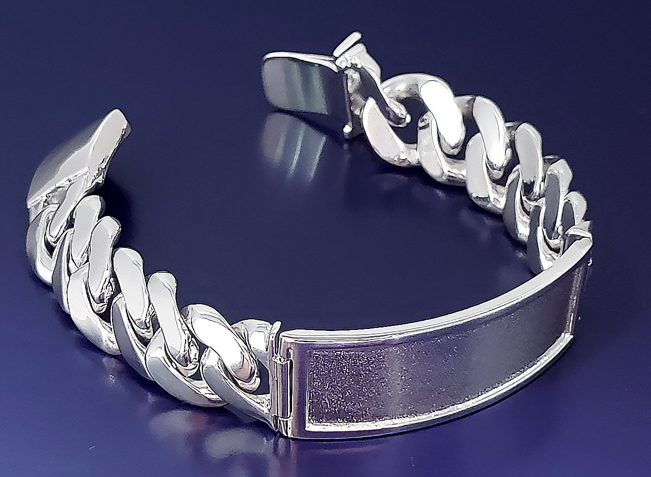 16 mm Solid Heavy Sterling Silver Miami Cuban Link ID Bracelet 8.5 Inch 85 Grams