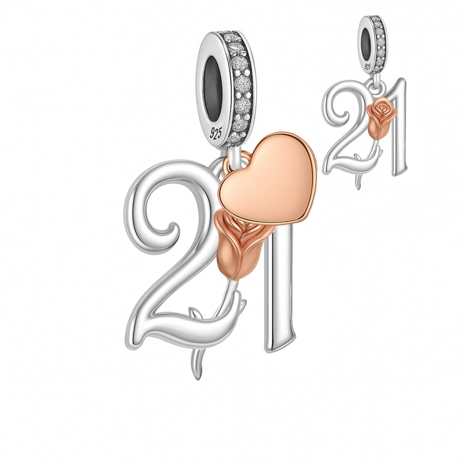 21st Birthday Charm For Bracelet, 21st Charm, Birthday Charm