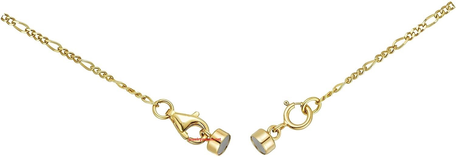 (2) sets 4.5mm 14k MAGNETIC CLASP Converter Yellow Gold Chain Spring Ring USA