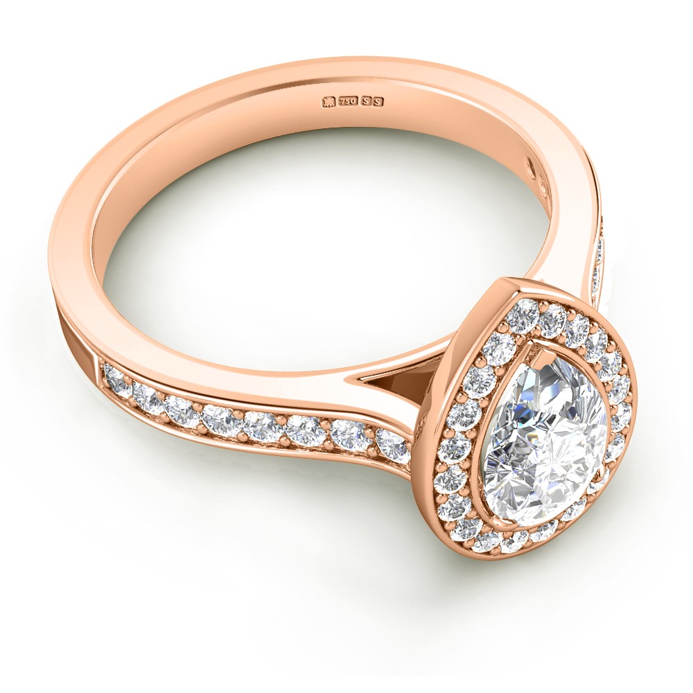 14K Yellow Gold Pear Cut Lab Created Diamond Ring for Women, 1.8 CT Total