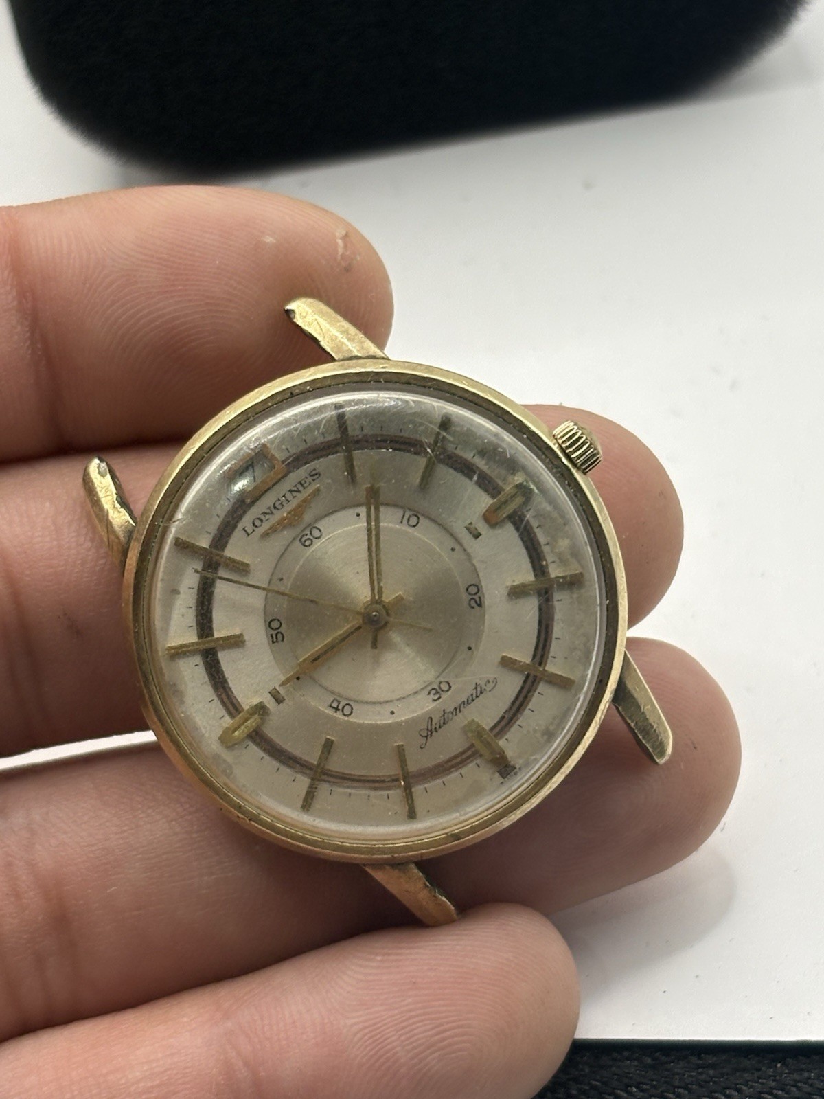 Vintage Longines Grand Prize Automatic Swiss Doctor’s Dial Date 10k Fill Runs