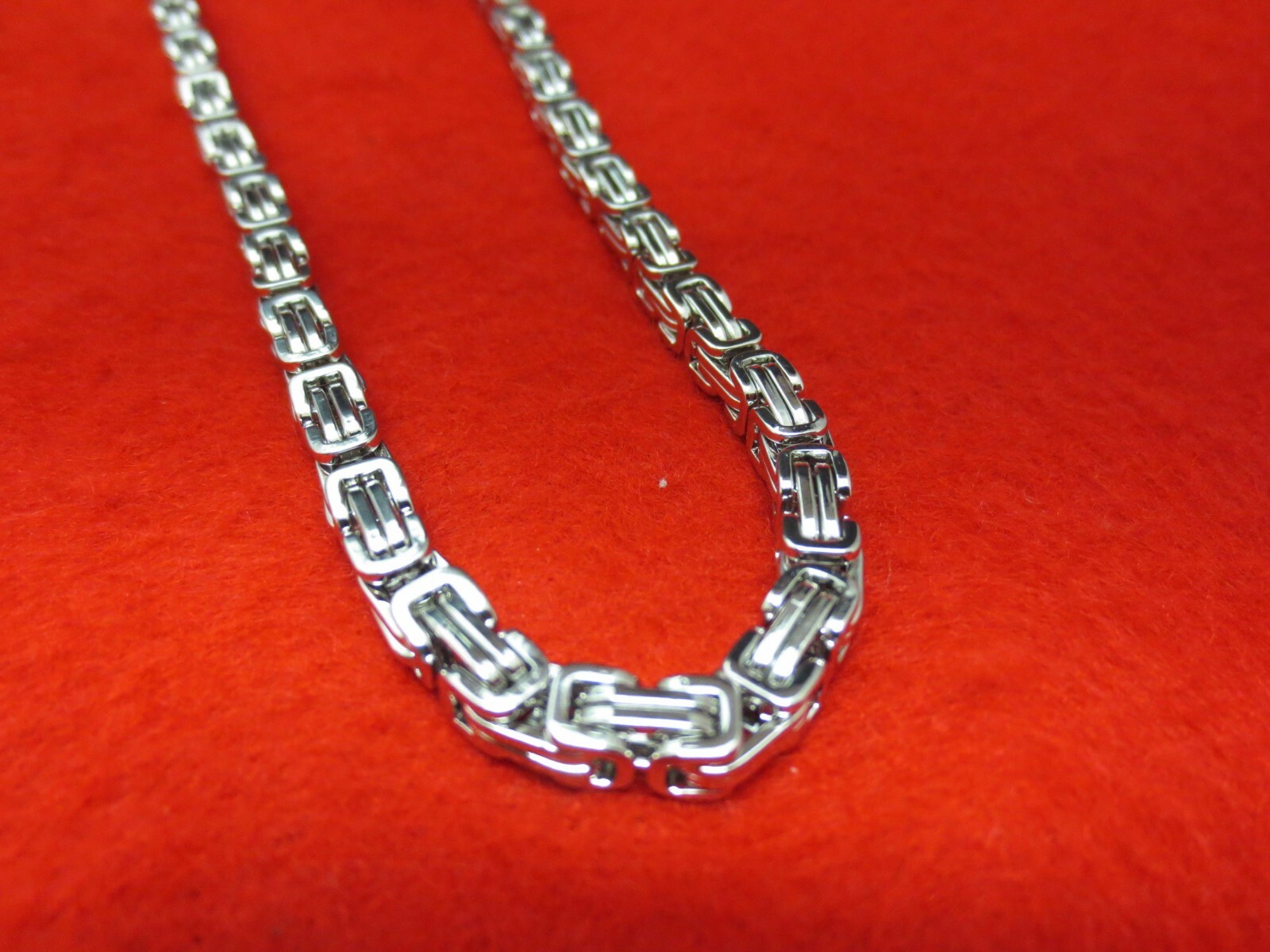 16″-50″ STAINLESS STEEL SILVER 4MM BYZANTINE TURKISH BOX CHAIN NECKLACE