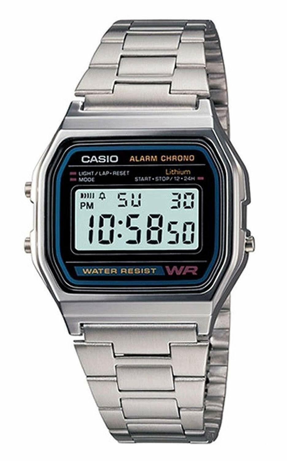 Casio Men’s Watch Classic Digital Dial Stainless Steel Bracelet A158W-1 A168W-1