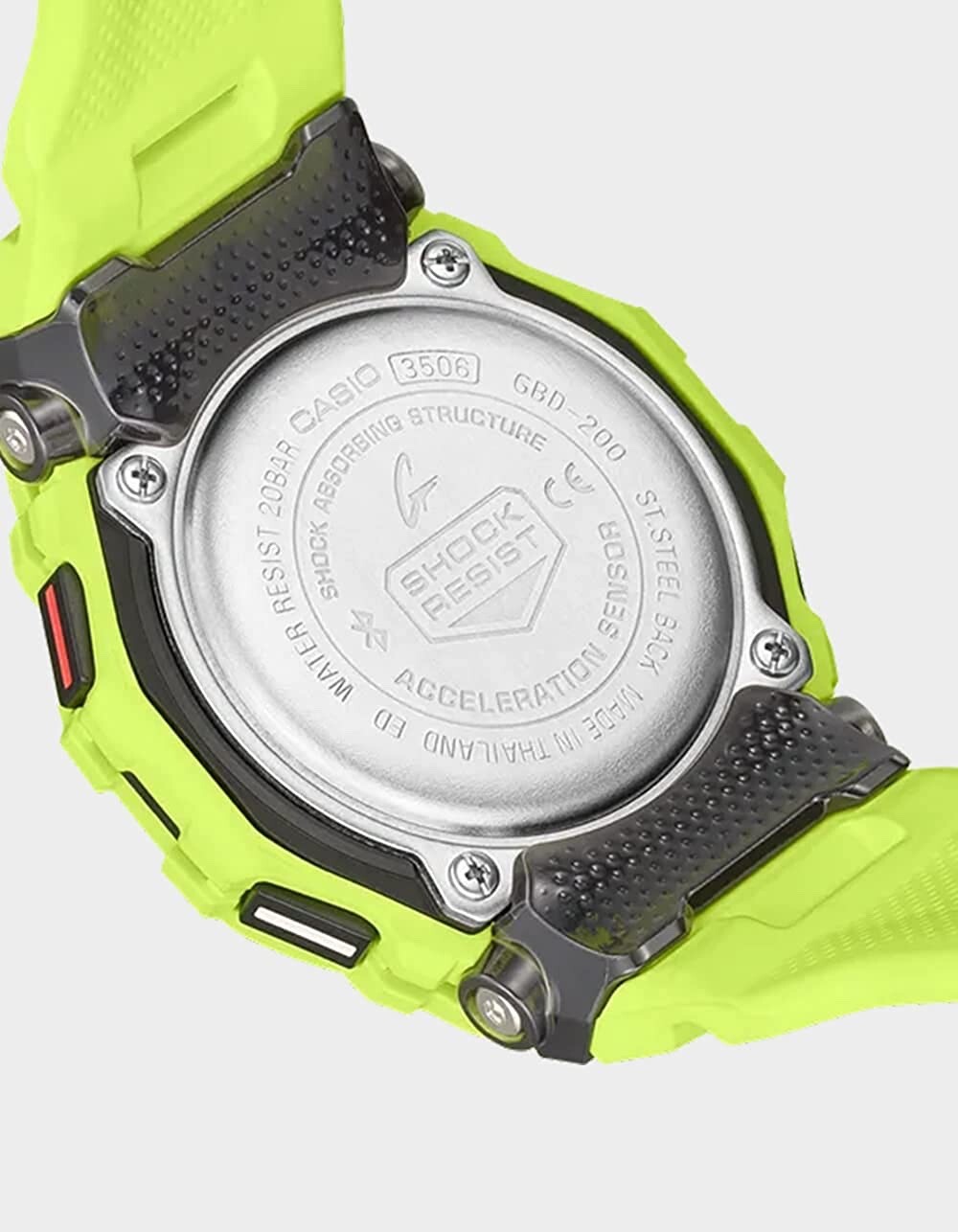 Casio G-Shock Digital Connected Lime Green Resin Strap Fitness Watch GBD200-9
