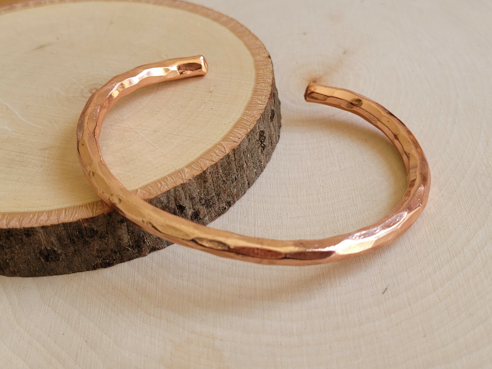 Hammered Solid Pure Copper Cuff – Copper Arthritis Therapy Adjustable Bracelet