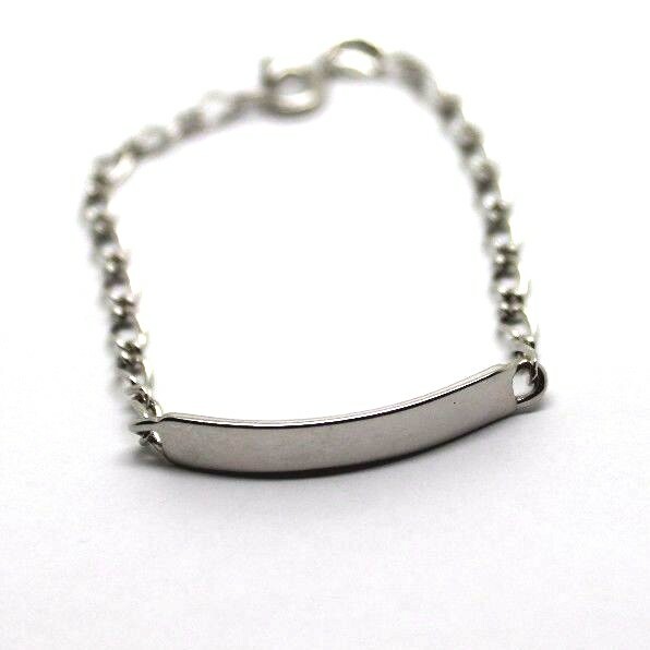 Children 9ct Solid White Gold ID Identification Bracelet – Free Post
