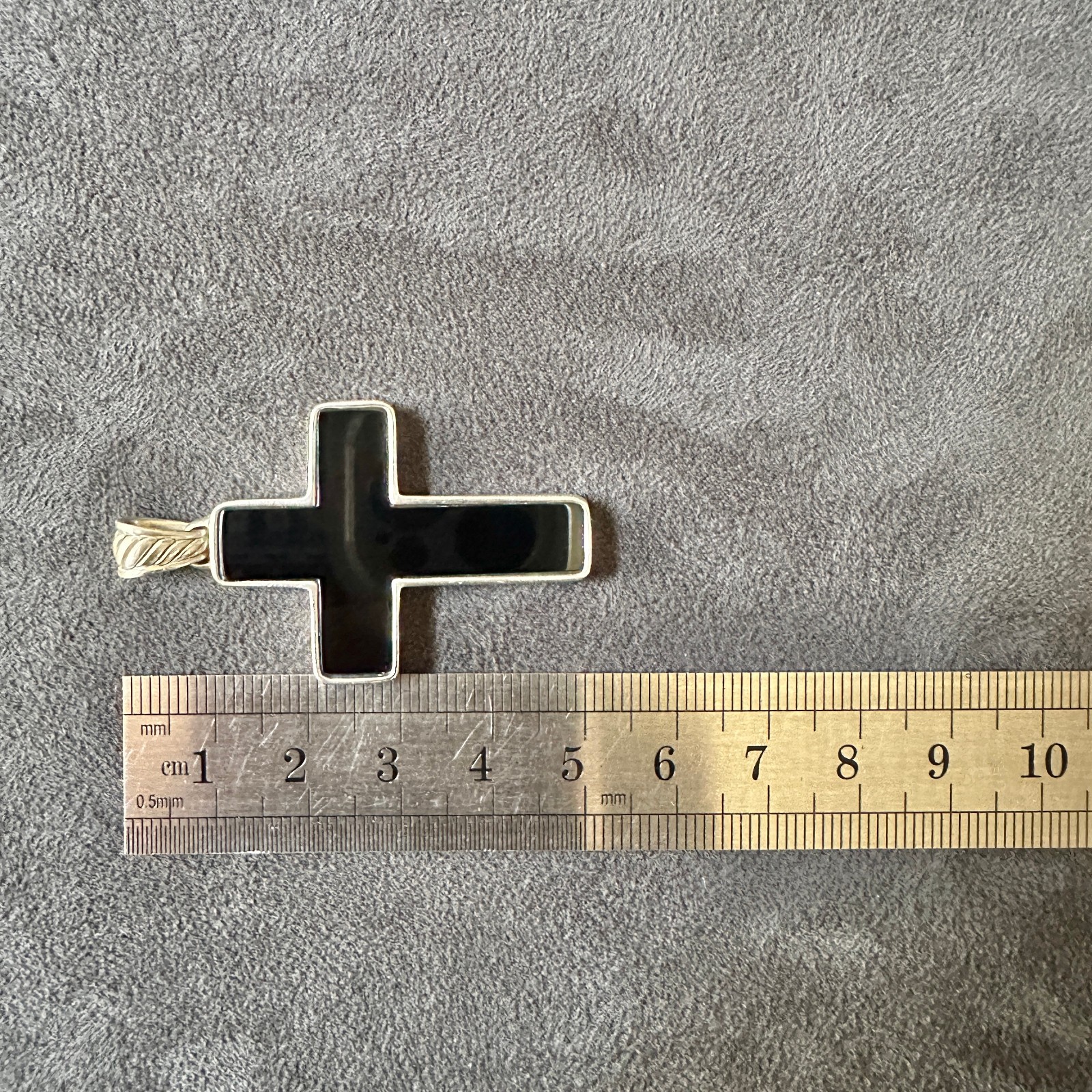 David Yurman Large Chevron Cross Pendant w/ Black Onyx – FREE SHIPPING