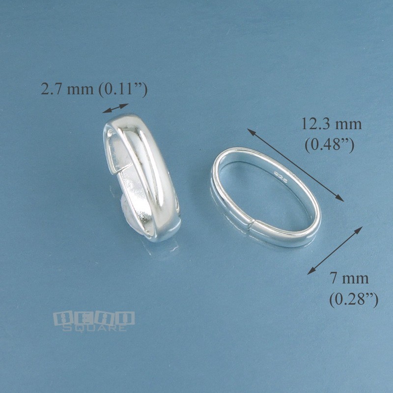 2 Sterling Silver Oval Open Link Ring Bail / Shortener / Connectors 12mm #33496