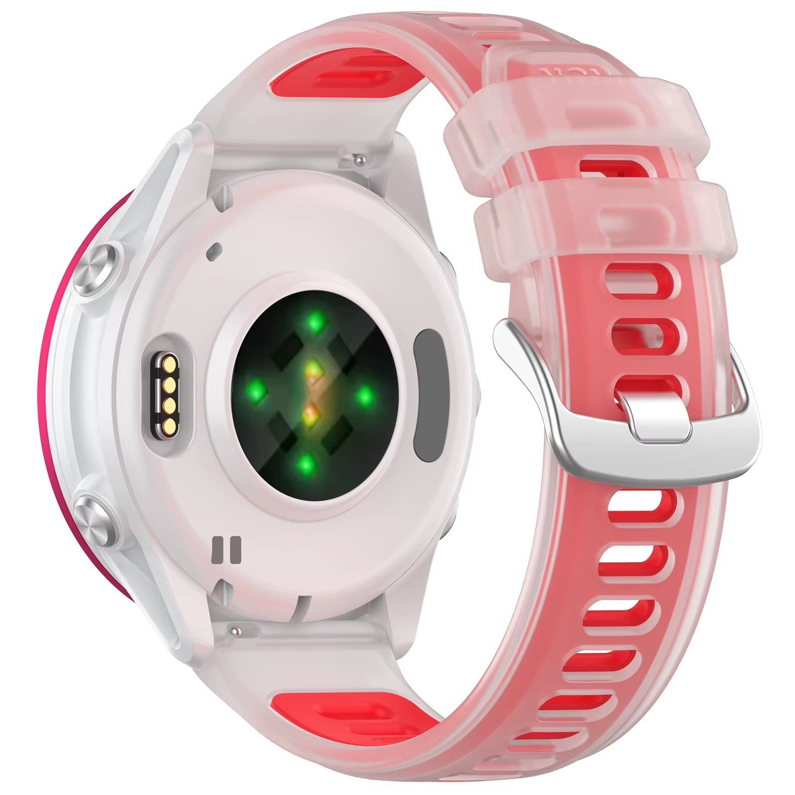 22mm 20mm Transparent Two-Tone Silicone Strap For Garmin Forerunner 570 265 255
