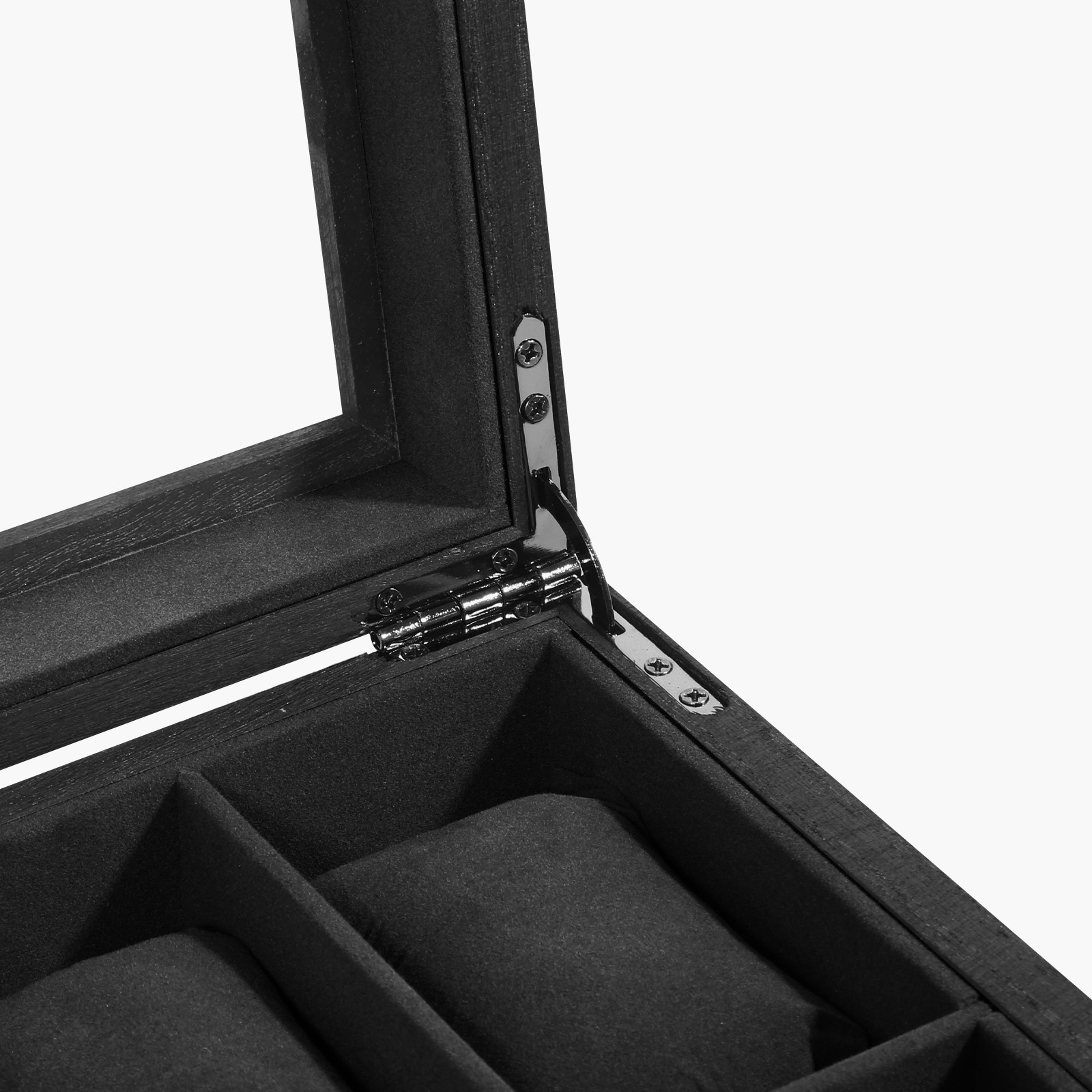12 Slots Watch Box Organizer Solid Wood Glass Lid Watch Case Jewelry Display Box