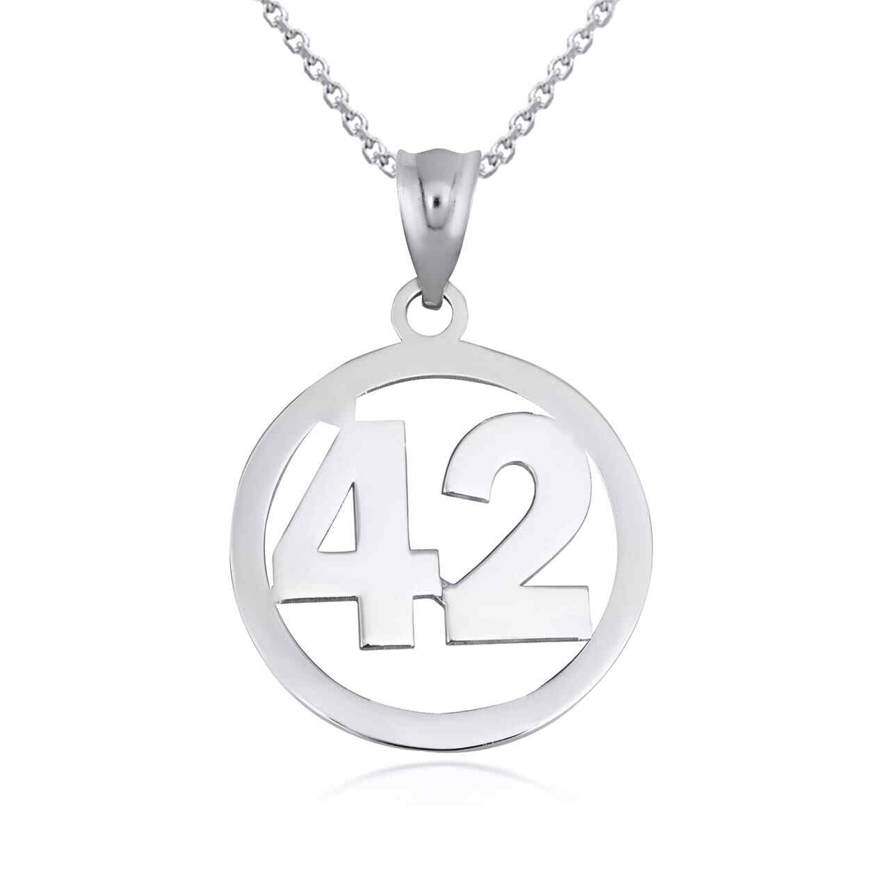 Sterling Silver Personalized Jersey Number Sports Circle Pendant