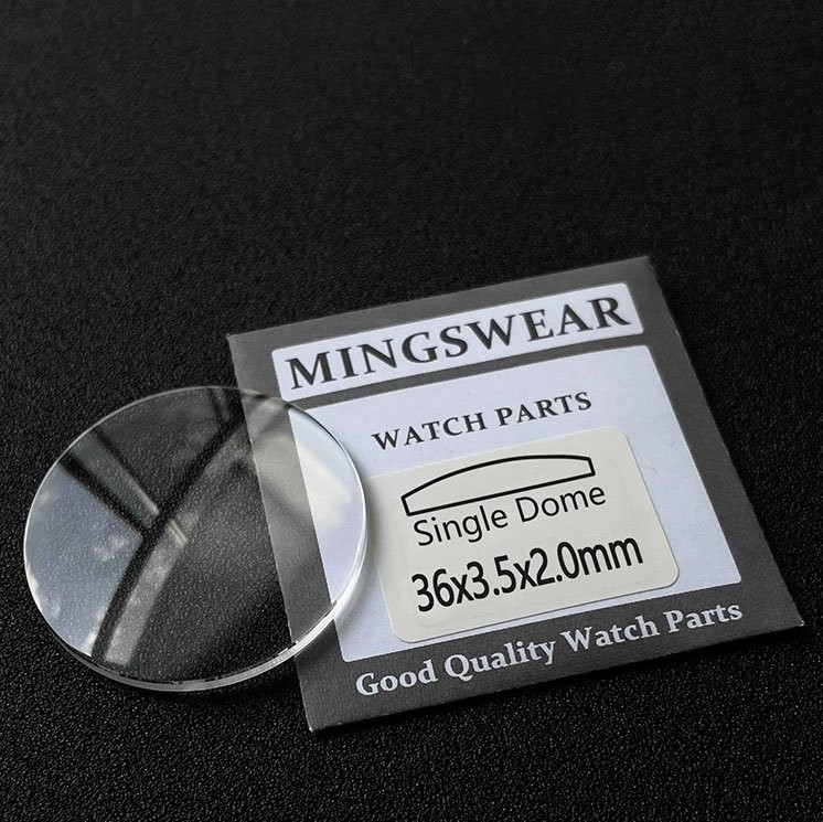 1.0/1.2/1.5/2.0/2.5/3.0mm Single Dome Mineral Glass Watch Crystal Size 18-45mm