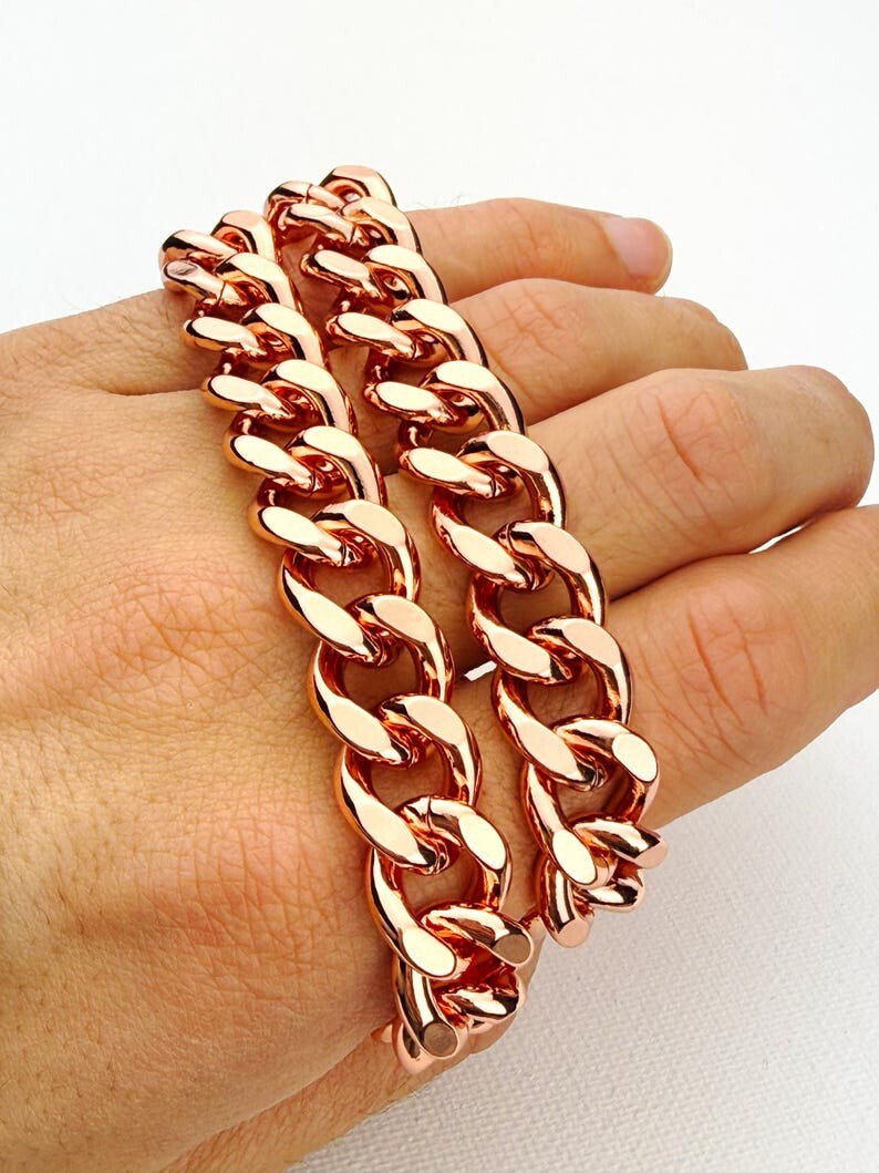 Pure Solid Copper 3 Line Design Women And Men Chain Necklace Copper CPN12