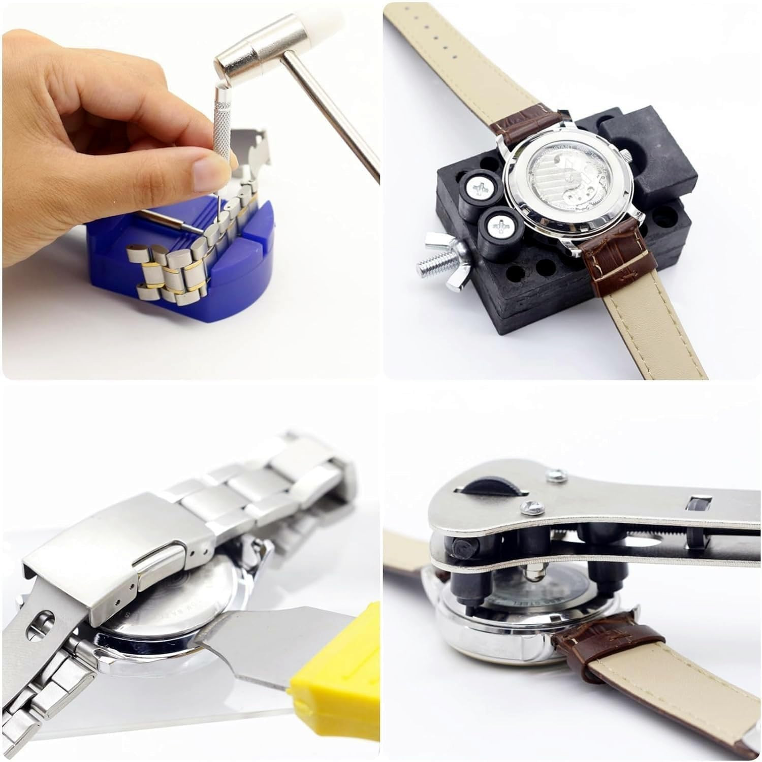 147 Pcs Watch Repair Tool Kit,Professional Watch Battery Replacement Tool Kit,Wa