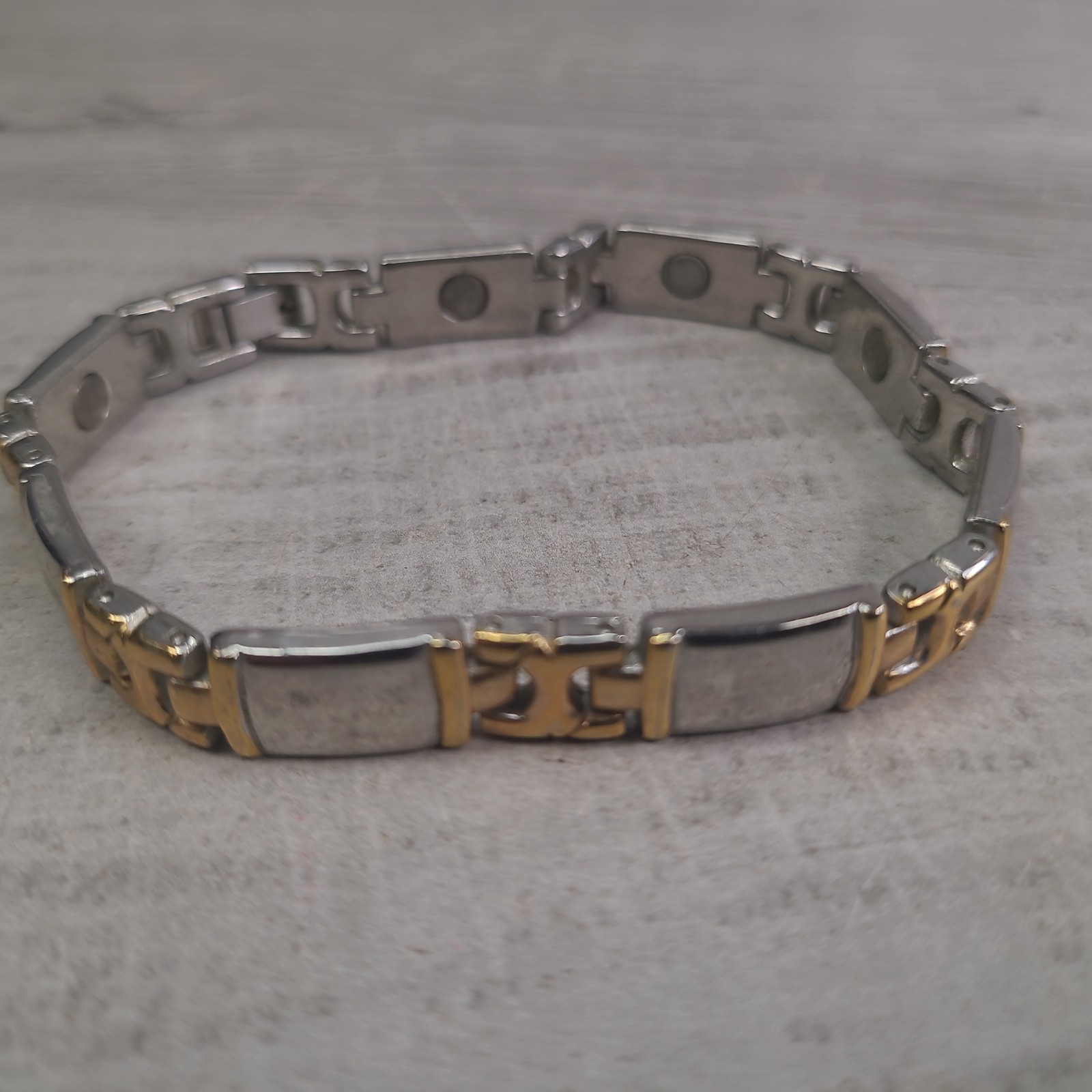 Silver & Gold Plated Magnetic Link Bracelet Two Tone Magnetic Bracelet