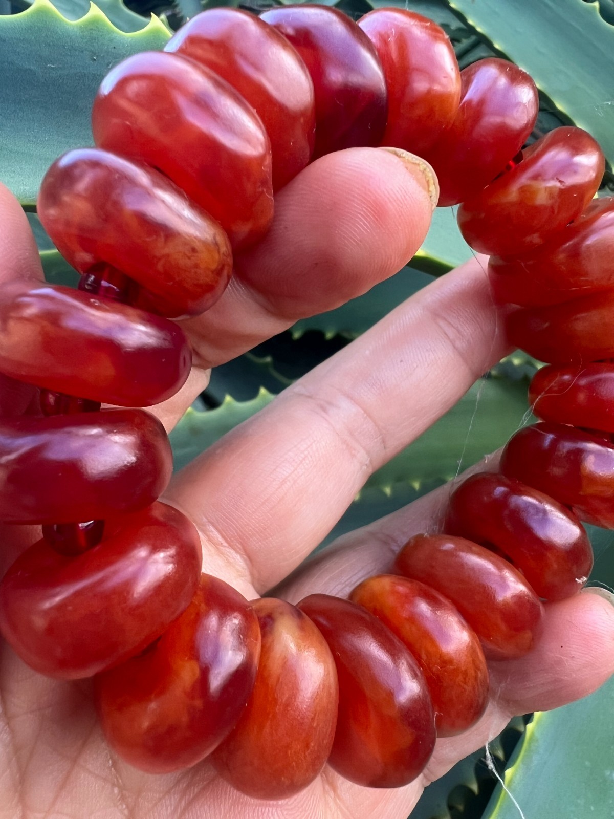 pine-resin incense, 20.4 mm amber bracelet vintage – Scented Estate Piece