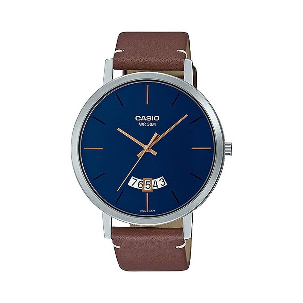 Casio MTP-B100L-2E Enticer Analog Men’s Leather Watch