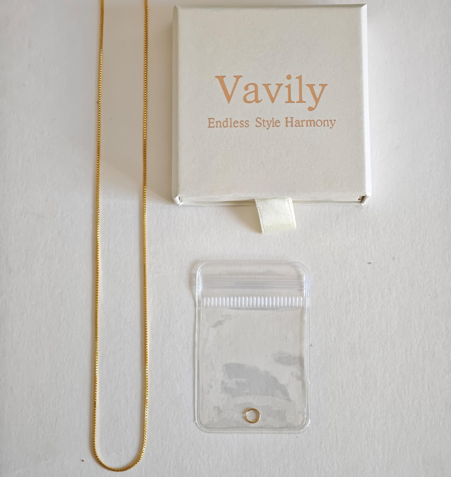 Vavily Minimalist Thin Gold Chain 18K Gold Plated Thin Chain Necklace Short