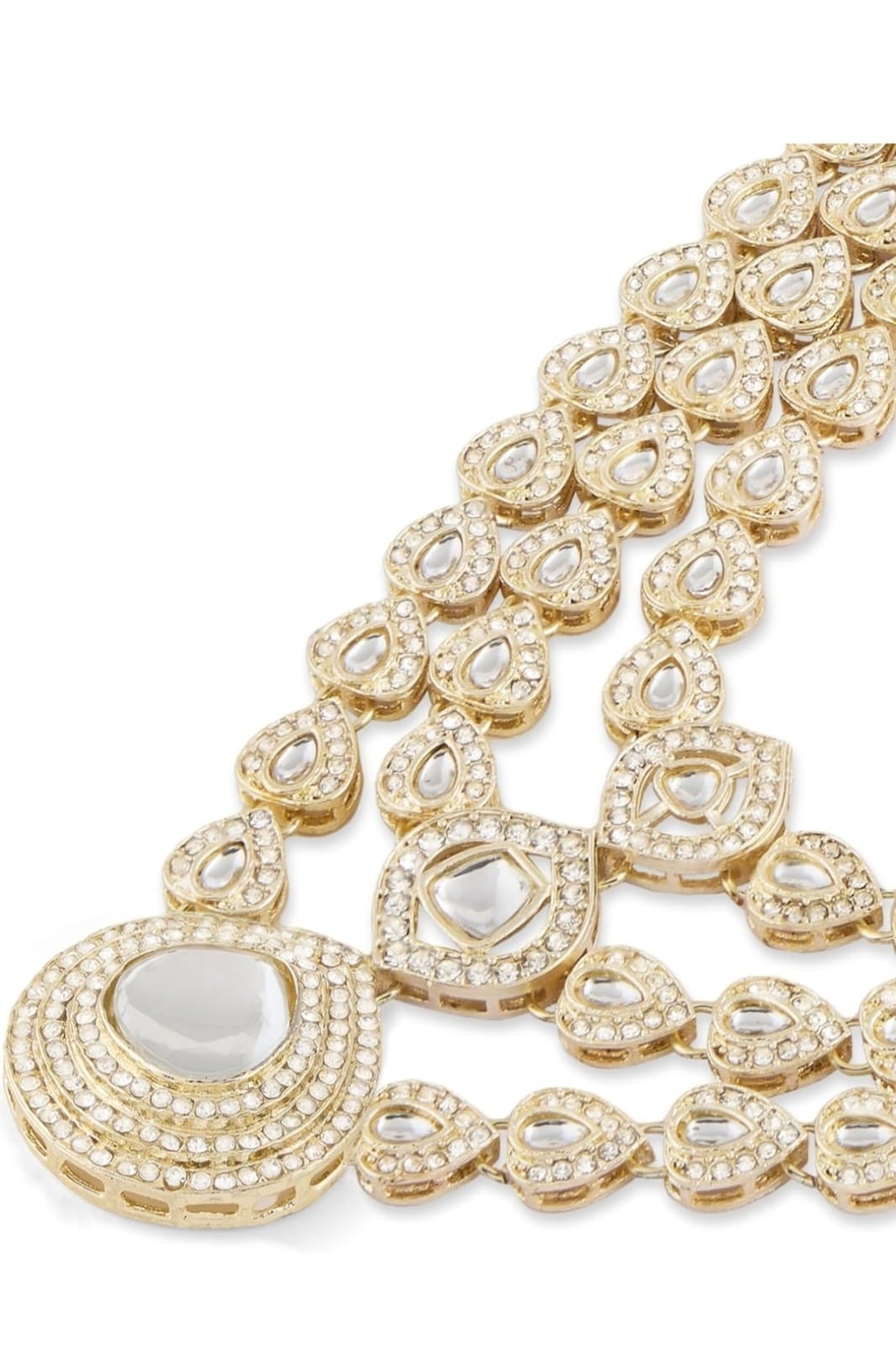 Indian bollywood gold plated created pearl and beads necklace set for women
