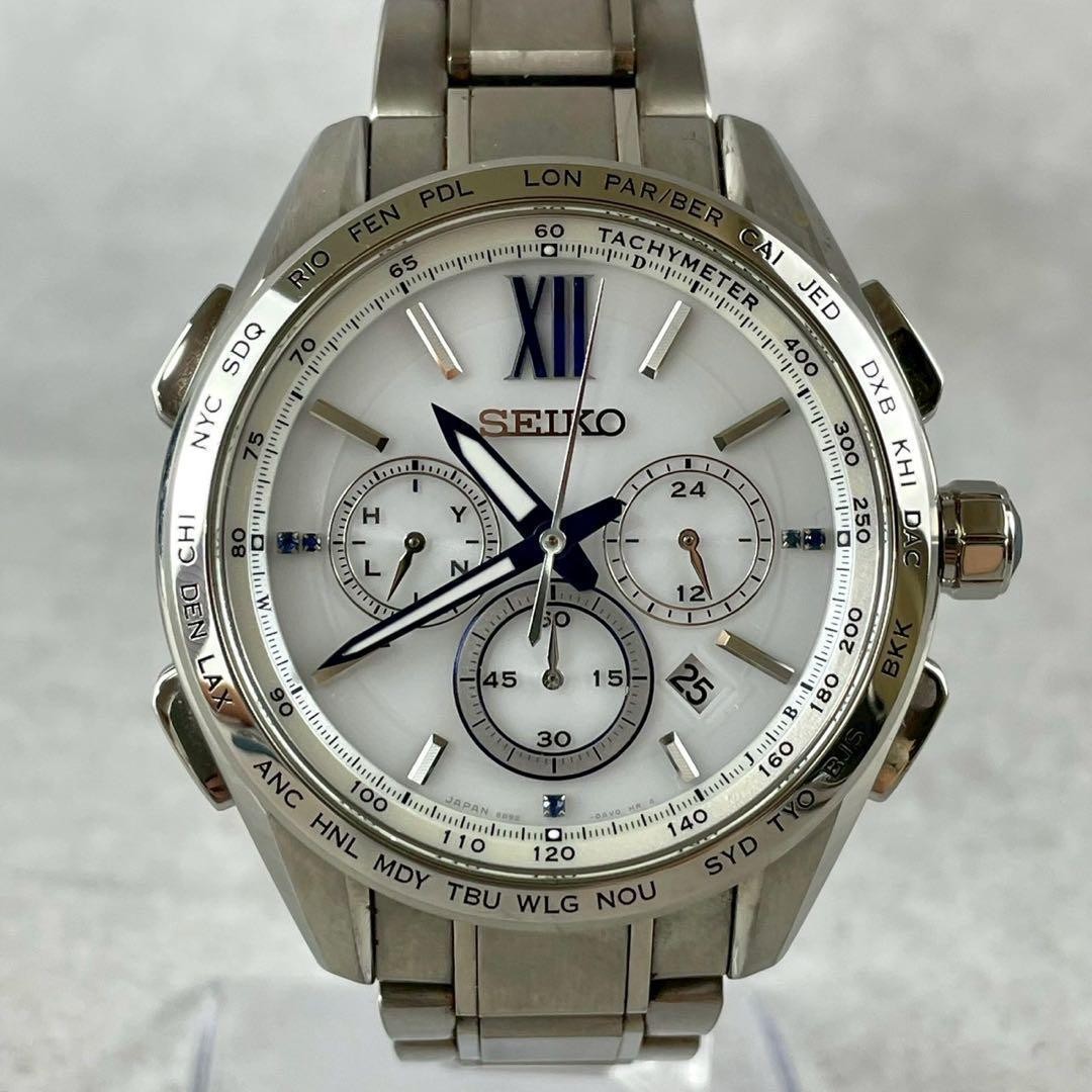 Regular 154 000 yen working Seiko solar wristwatch 8B92 0AT