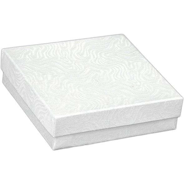 25 White Swirl Cotton Boxes Watch Bracelet Gift Display