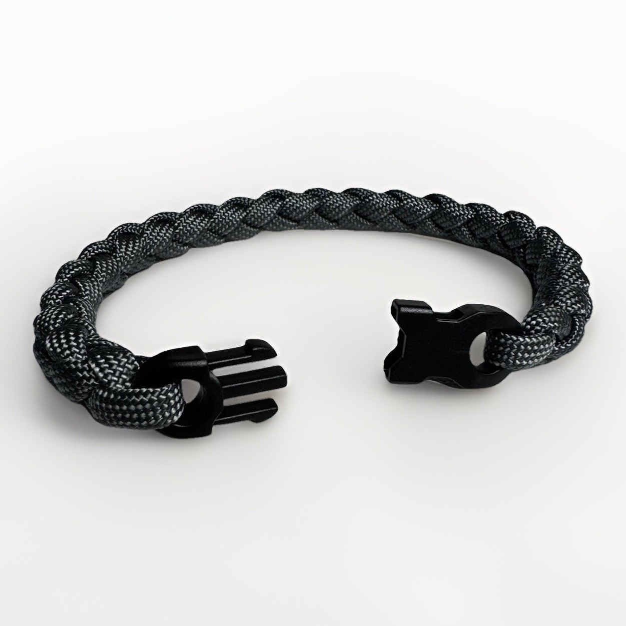 Gray Minimalist Paracord Bracelet Custom Size Handmade Everyday Wear 8mm