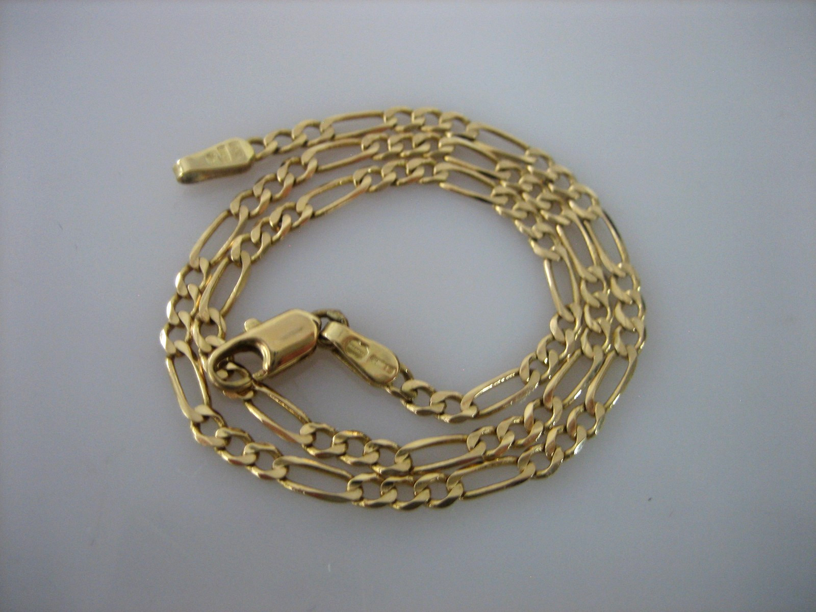 UNOAERRE FIGARO 14K YELLOW GOLD 9.5″ DELICATE CHAIN BRACELET/ANKLET