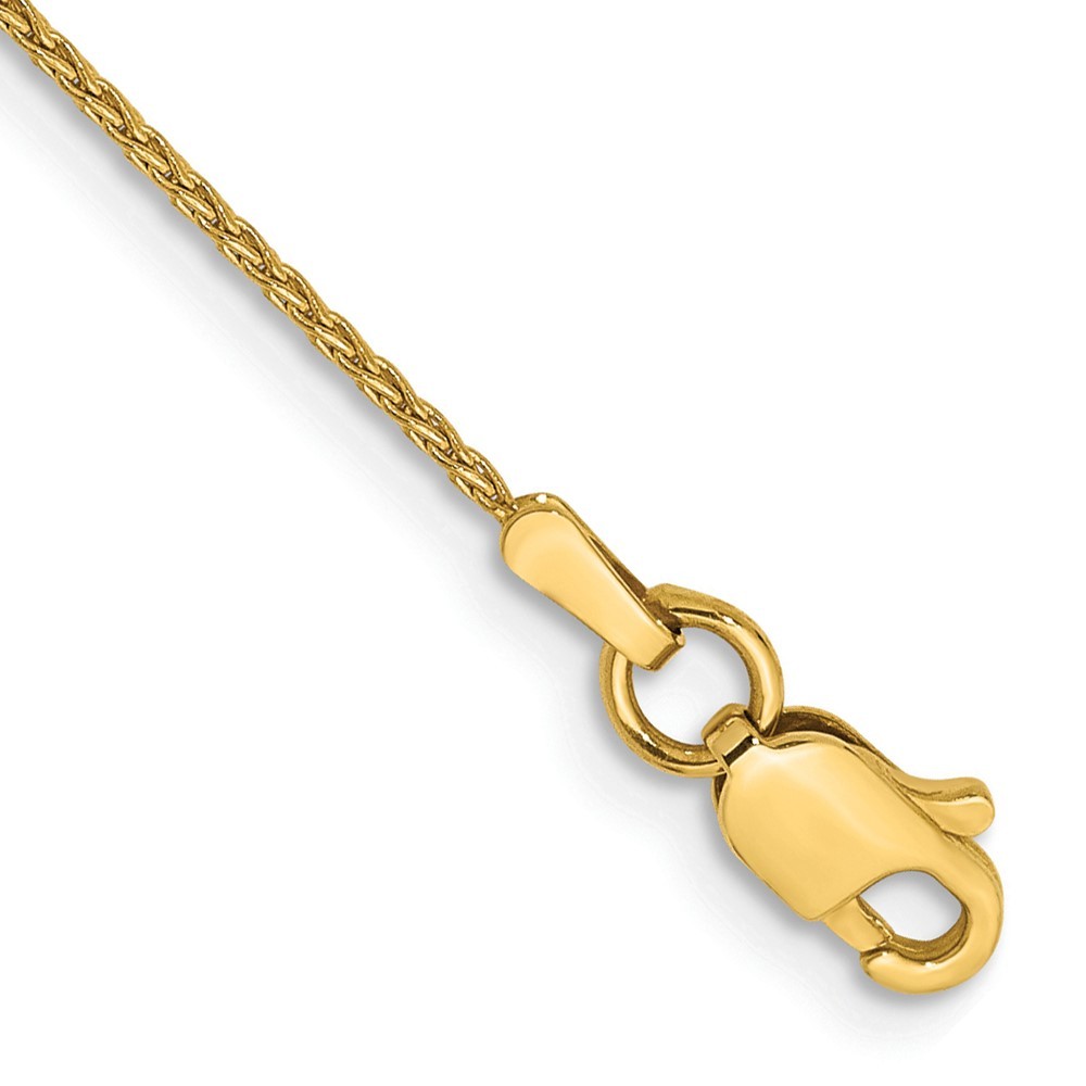 10K Yellow Gold 1-1.75mm Spiga Chain Necklace 7-30 Inch Mens Womens