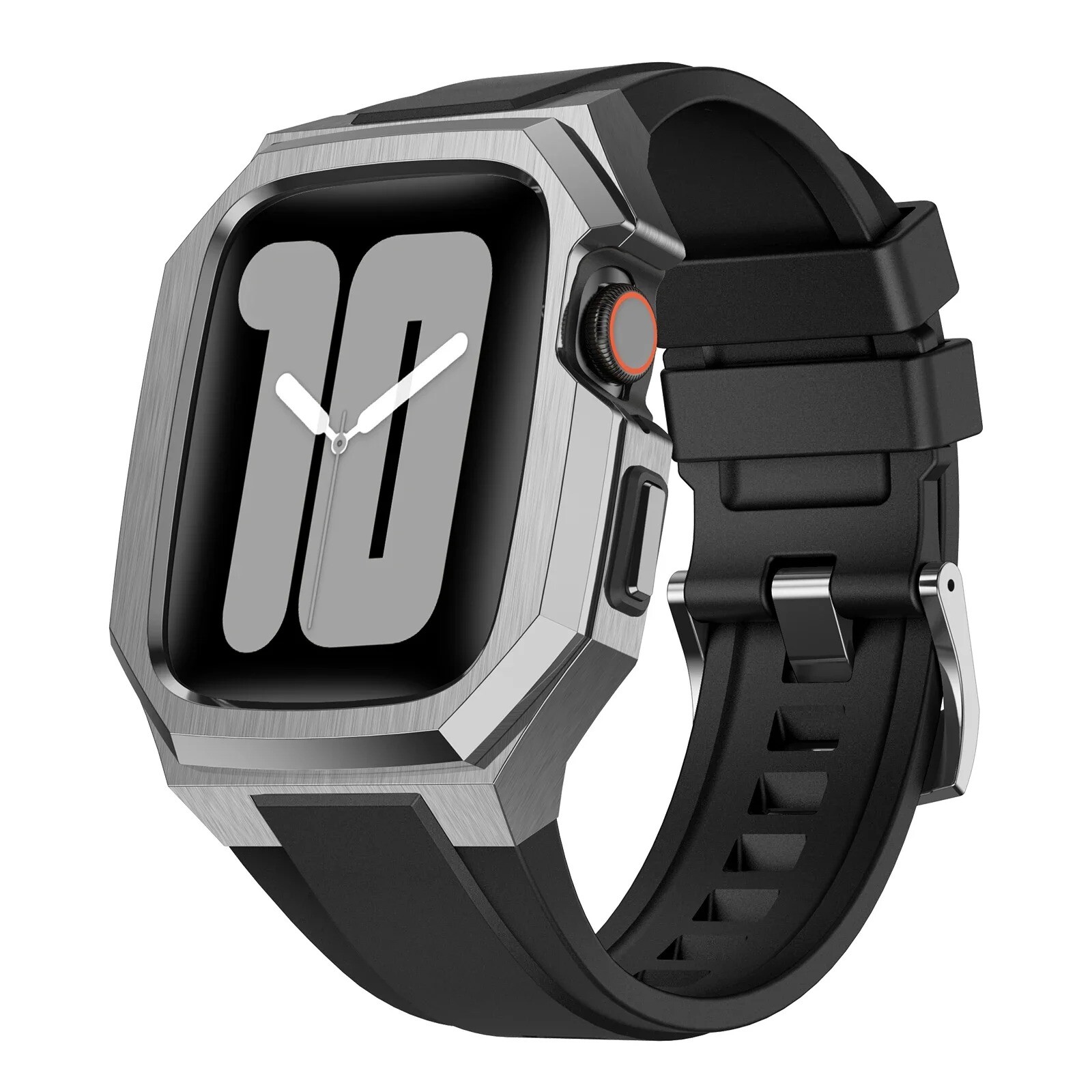 Stainless Steel Case Rubber Strap Mod Kit For Apple Watch Ultra 9 8 7 45/44/49mm