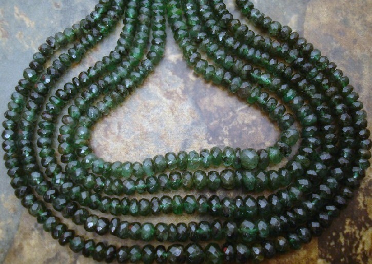 Emerald 3-3.5mm FACETED Rondell (100 loose Gemstone Beads)18.5Carats A+