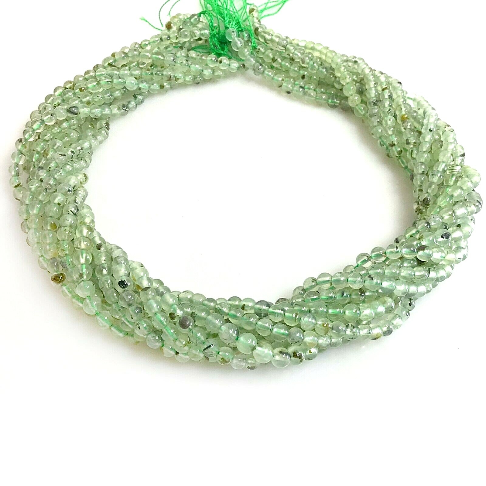 Gemstone Green Natural Prehnite Round Beads 15″ strand 4mm 6mm 8mm 10mm 12mm