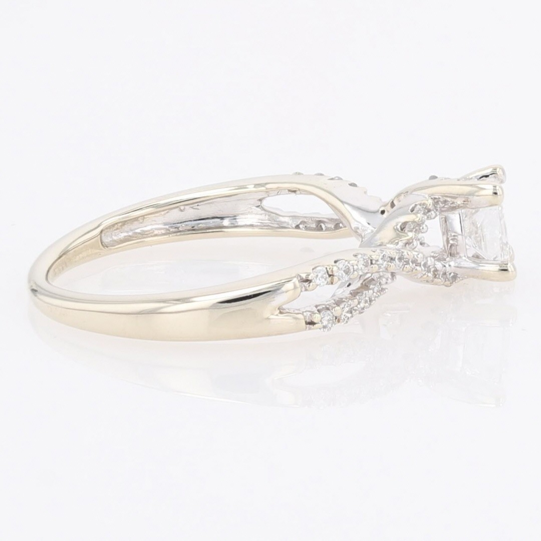 .50ctw Princess Cut Diamond w/ Accents Engagement Ring 14k White Gold Size 4.75