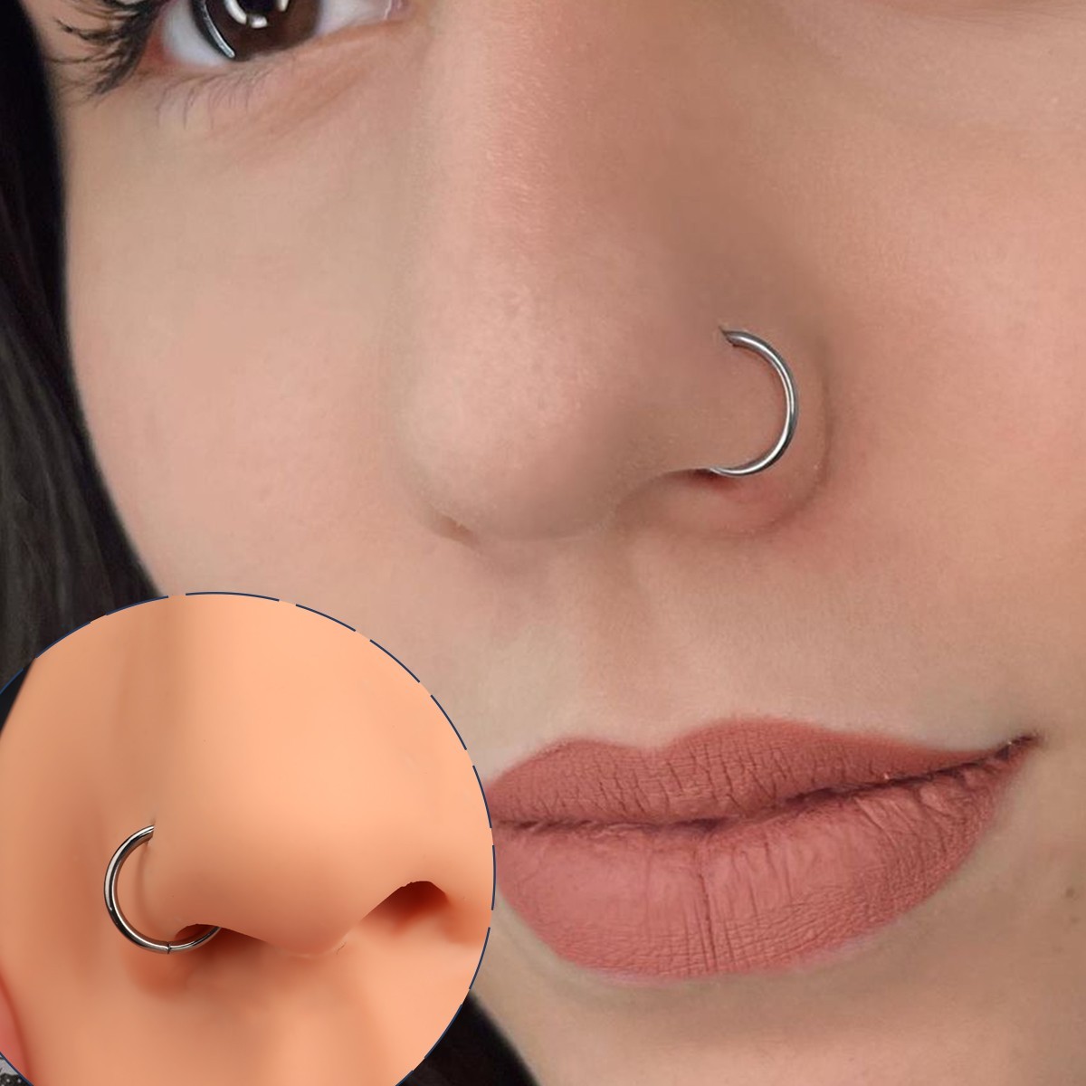 Titanium 18G Septum Clicker Gold Silver Classic Helix Cartilage Lobe Piercing