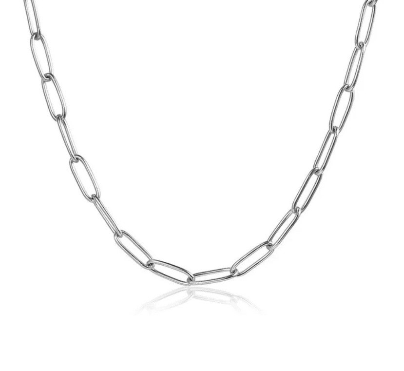Silver Stainless 4mm Paperclip Cable Link 18” Chain Necklace NEW