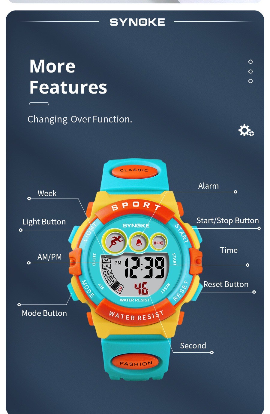 Kids Digital Electronic Watch Waterproof Children Boys Girls Sports LED Watches