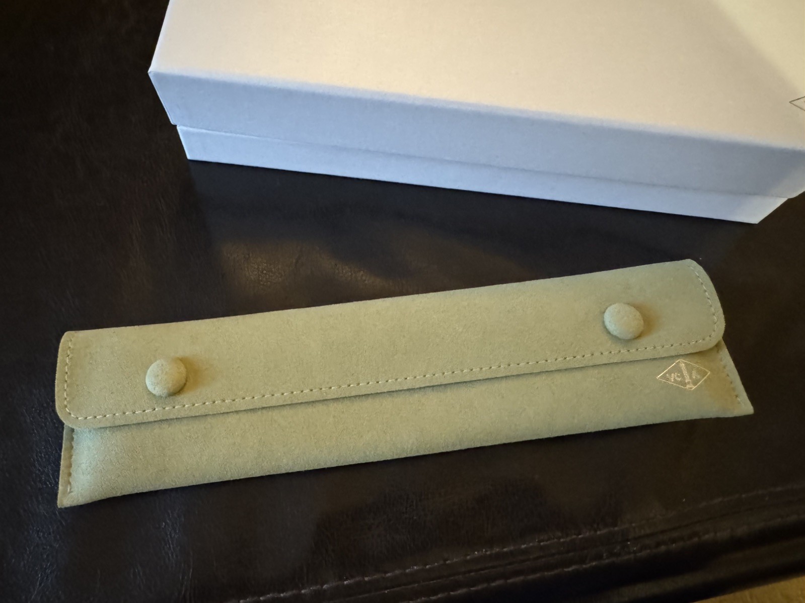 Van Cleef & Arpels Bracelet Travel Pouch Storage Suede w/Box