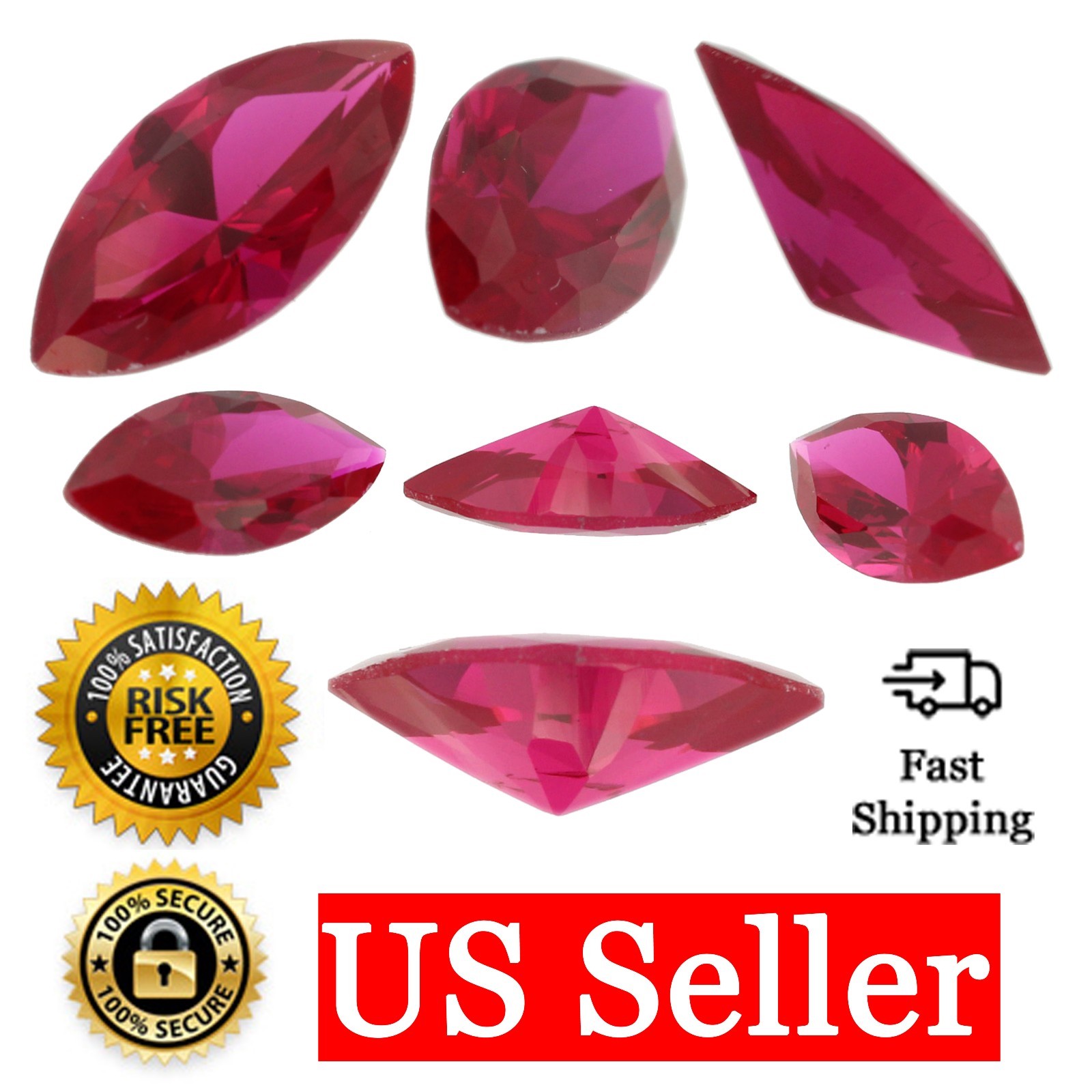Loose Marquise Cut Ruby CZ Stone Single Red Cubic Zirconia July Birthstone Shape