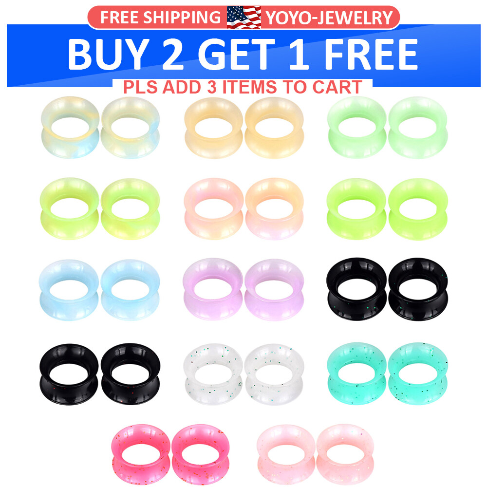 28PCS Soft Silicone Flesh Tunnels Set Flexible Ear Gauge Plug Stretching 2g-3/4″