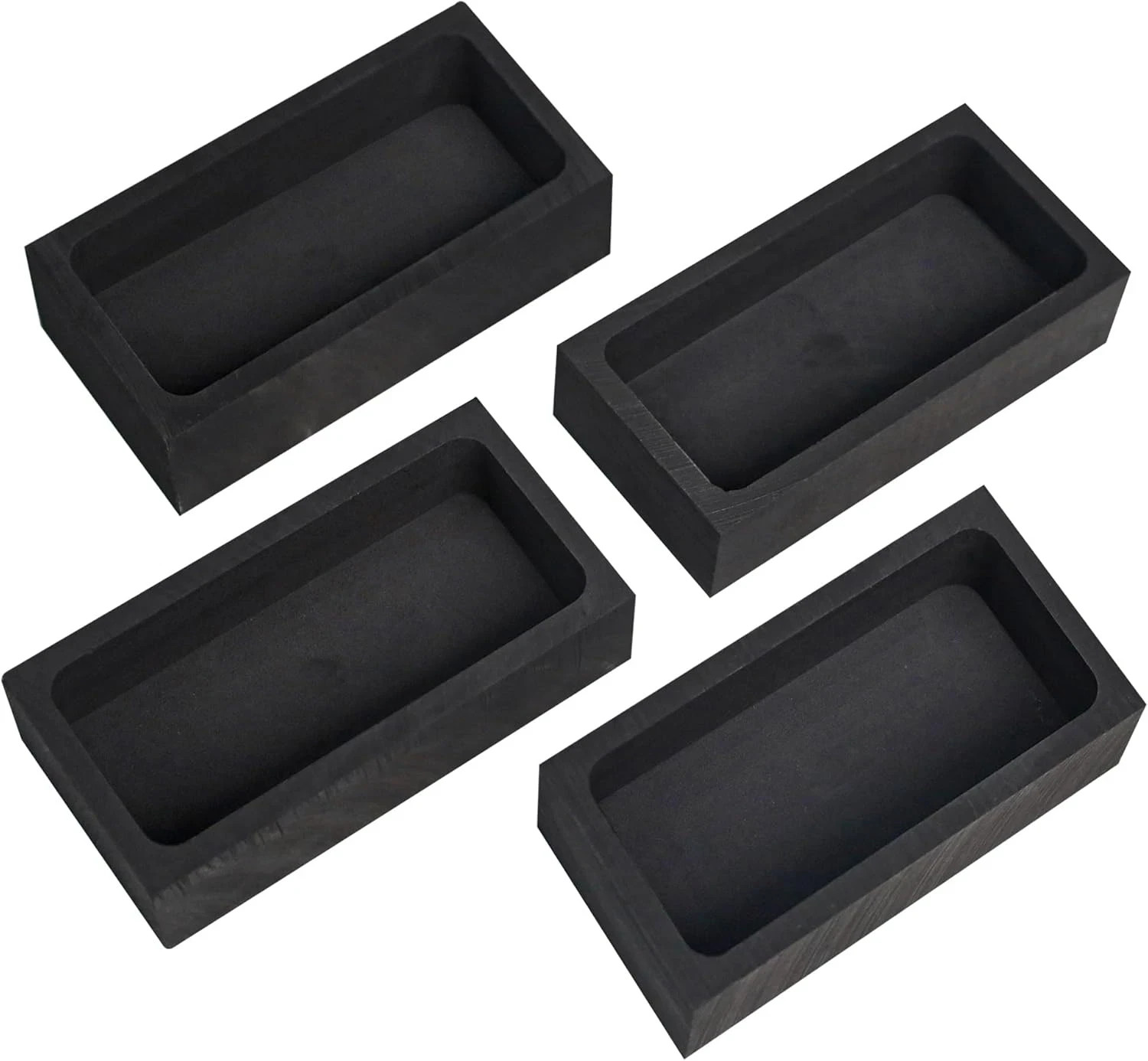 4 Pieces 1Kg Graphite Ingot Molds for Casting Gold Silver Aluminum Copper Brass,