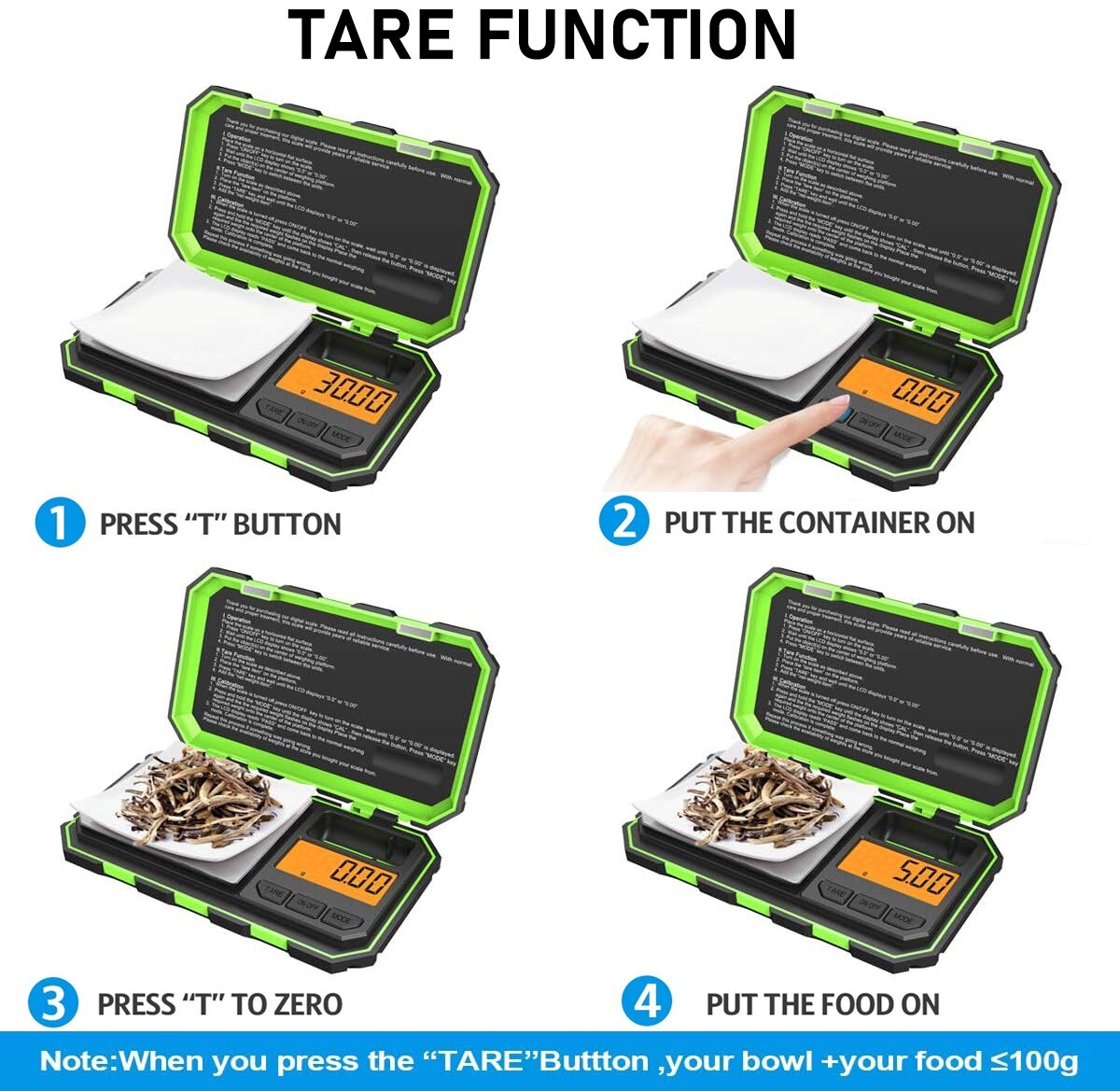 Green Digital Pocket Scale 200g x 0.01g Jewelry Gold Gram Herb Karat Weight USA
