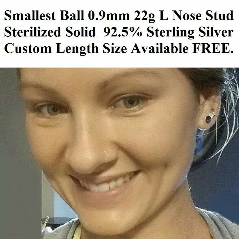TINY TINY TINY (Only0.9mm) SMALLEST BALL 22g Sterilized Nose “L” Stud.