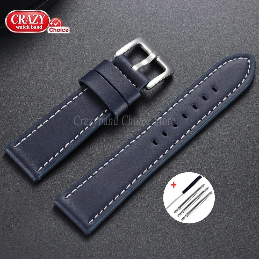 High Quality Leather Watch Band Straps mens stitched Wristband 18 20 22 24mm