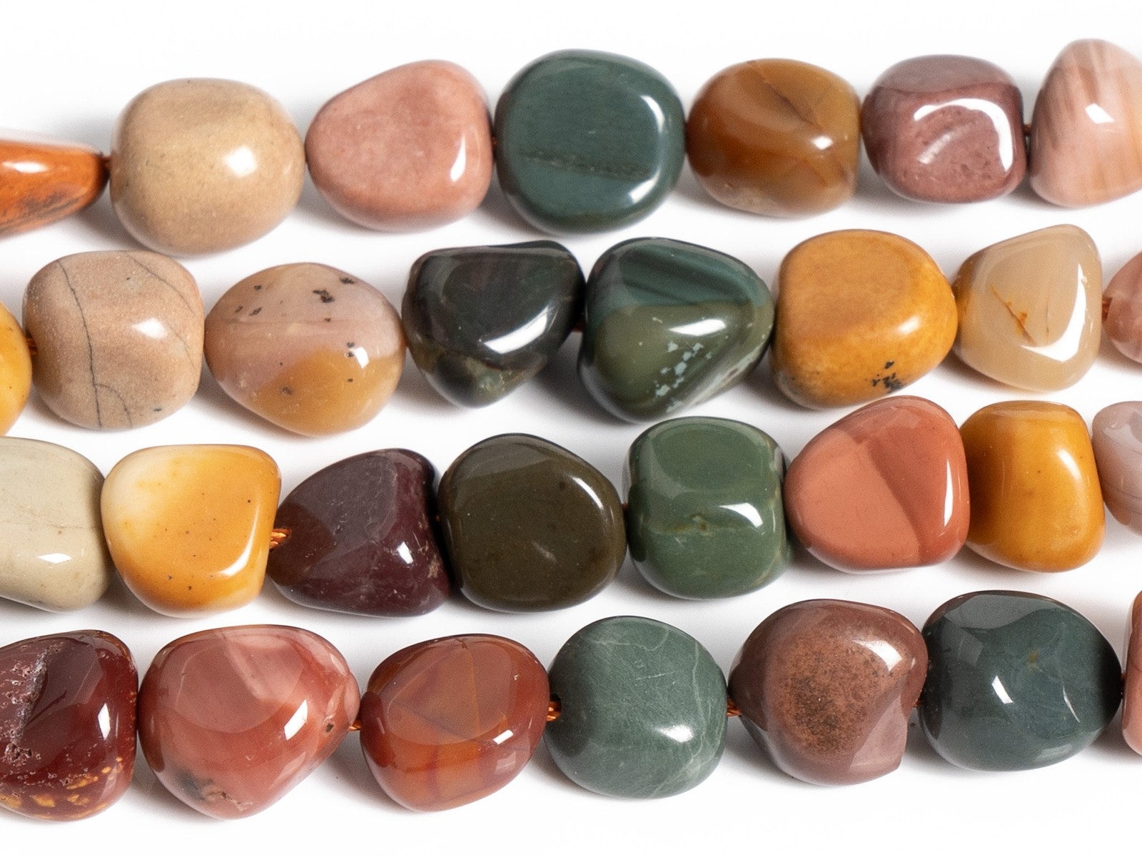 Natural AAA Multi Alashan Agate Gemstone Pebble Nugget Loose Beads 6-8MM 8-10MM