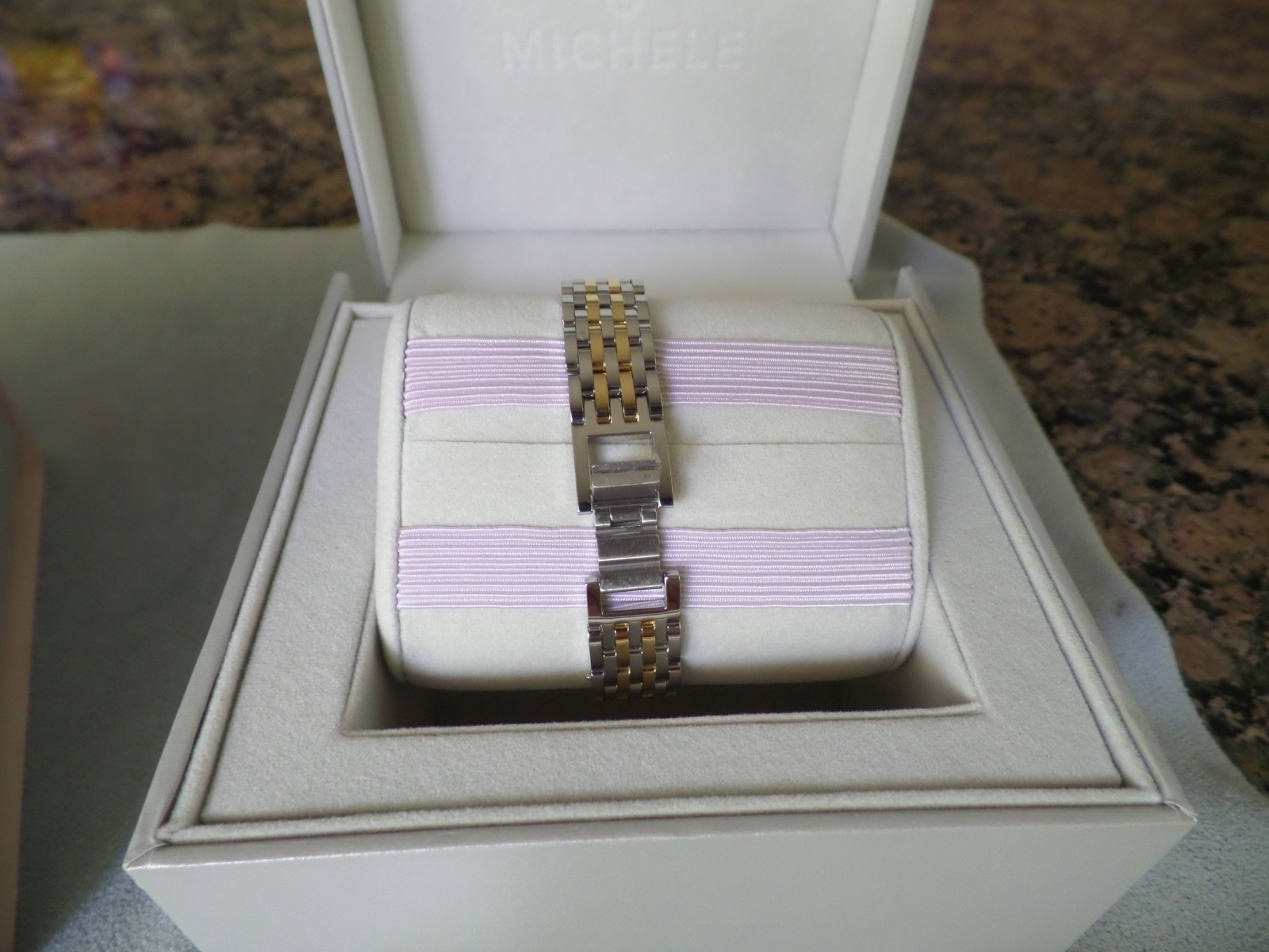 NEW Michele Deco Madison Mini Diamond Two Tone 18K Gold-Plated Watch $2495