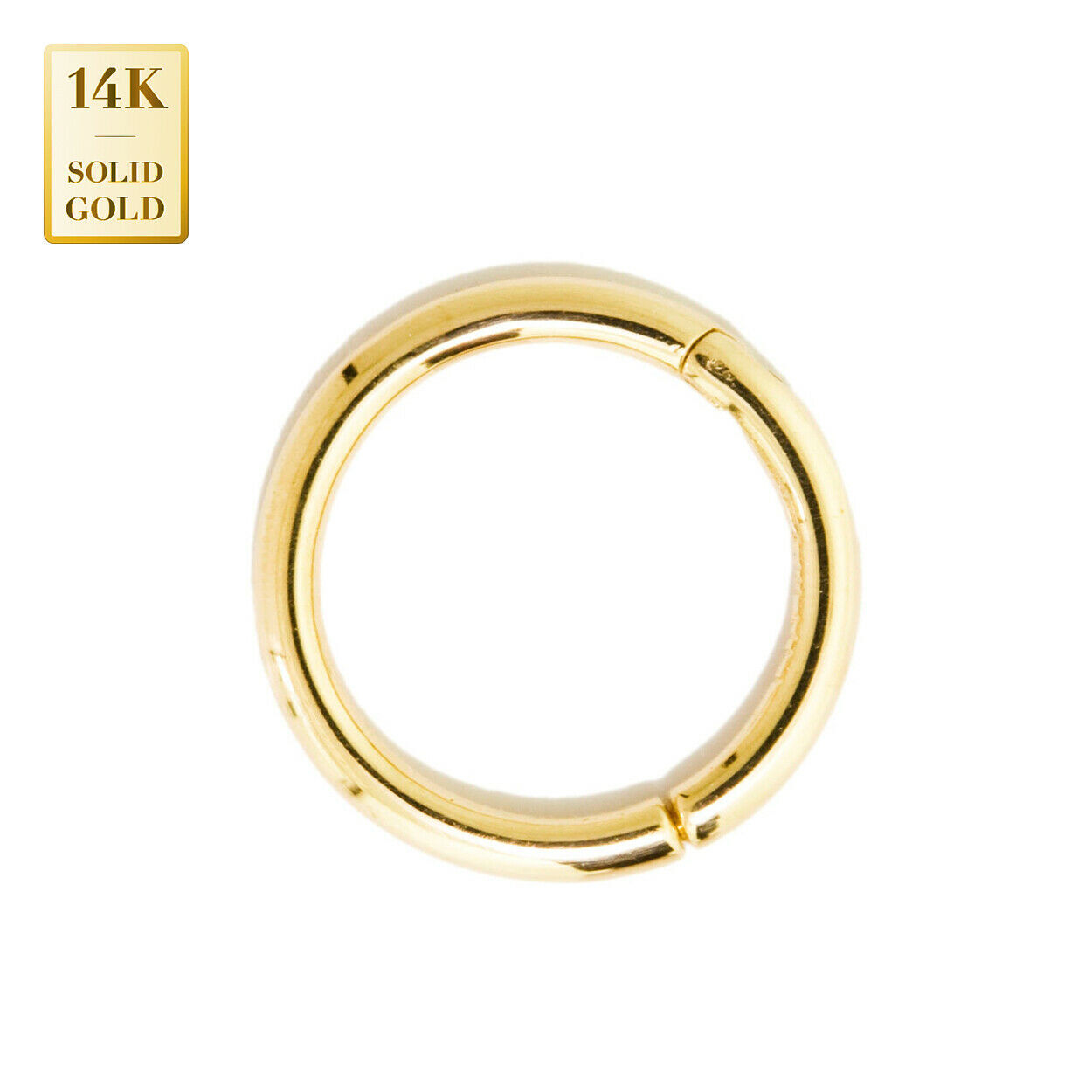 20G Gauge 14K REAL Solid Gold Hinged Segment Septum Hoop Nose Ring Conch Earring
